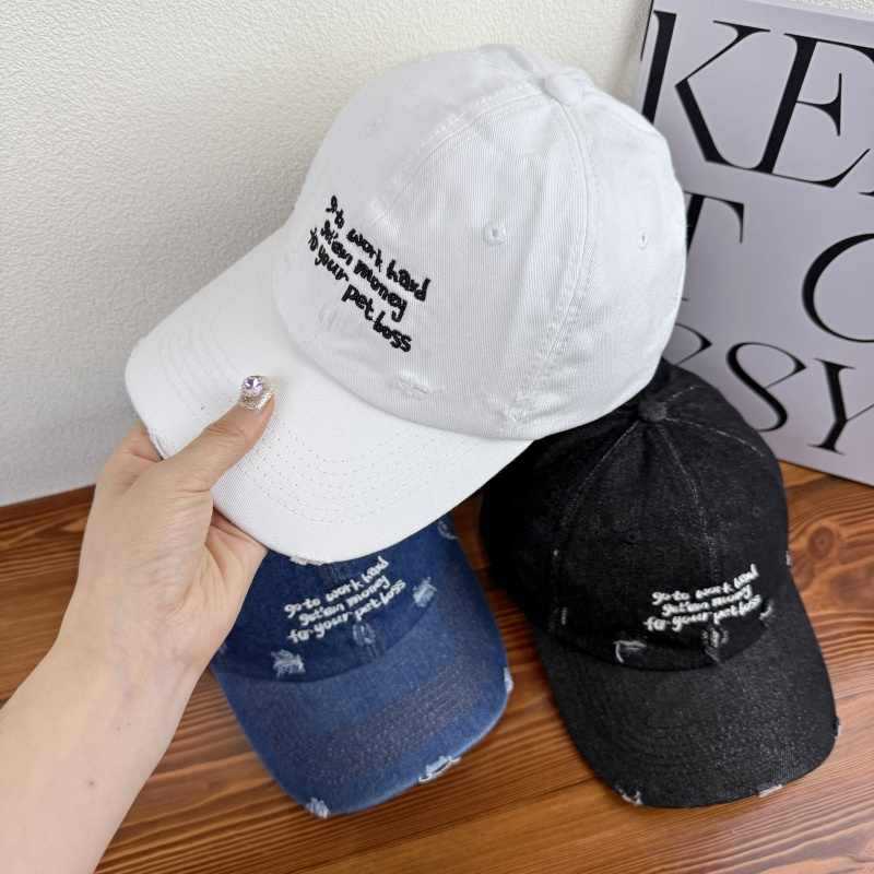 Kvinnens slitte denim uttal cap Skanto