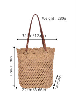 Designer shopping bag with hand-crocheted detail Skanto
