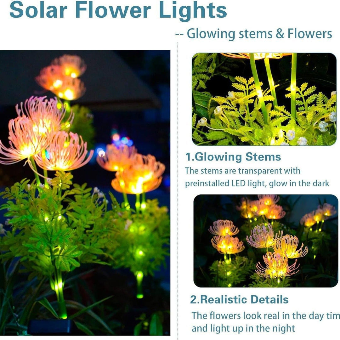 Belyst Blomsterstake Klynge Med Integrerte Solcelle LED Stilker Skanto