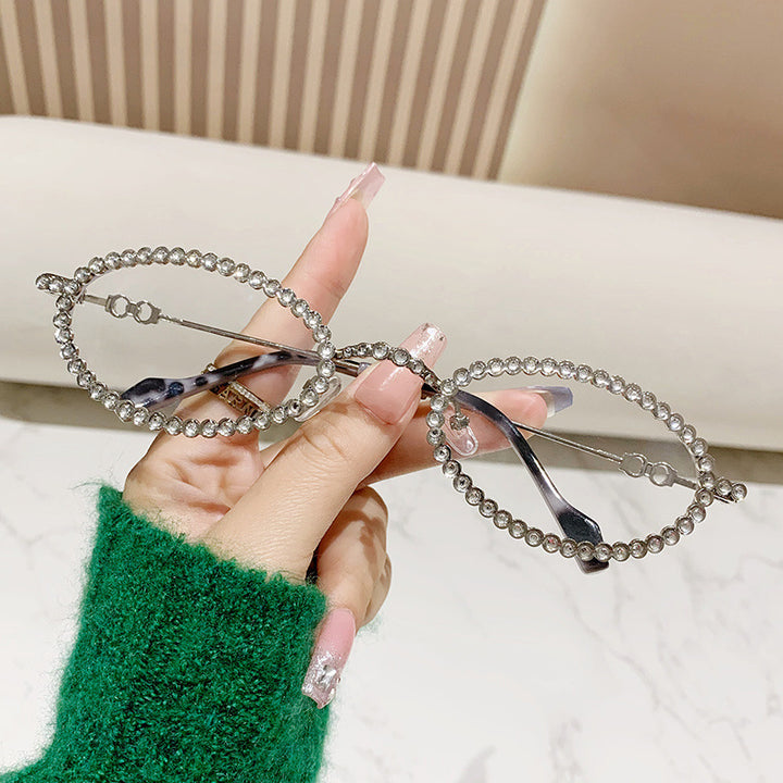Damen Designer Brille ramme med ekstravagant perleinnramming Skanto