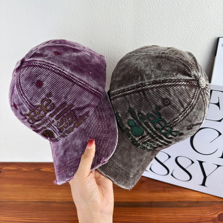 Kvinne's Slitt Cordfløyel Baseball Caps Skanto