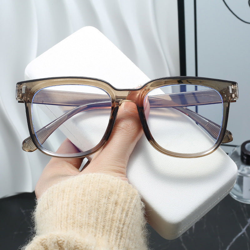 Dame trendy rektangulære briller med blå glass Skanto