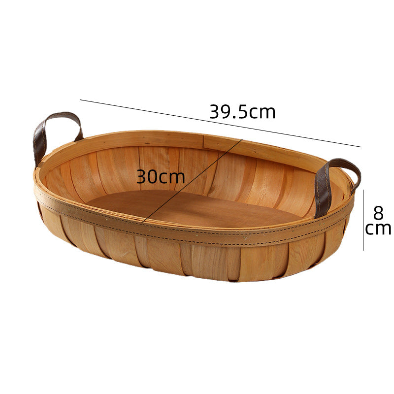Unisex Håndlaget Kurv med Lærehåndtak Skanto