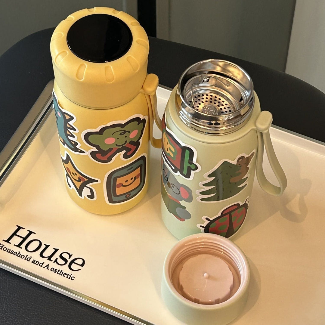 Damen stilvolle Wasserflasche mit witzigen Aufklebermotiven Skanto