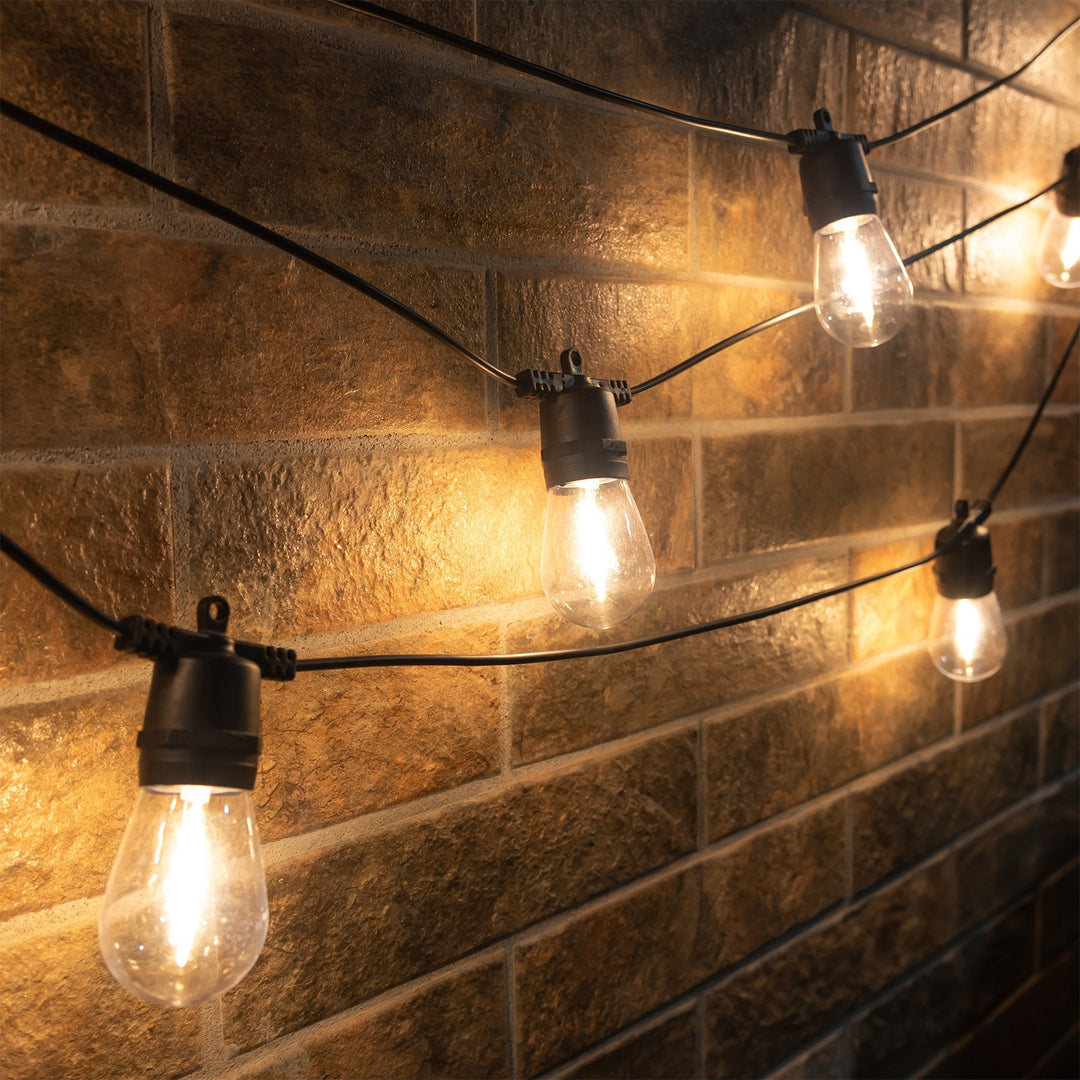 Vintage LED Filament Globe String Lights Utendørs Patio Lyspære Garland Skanto