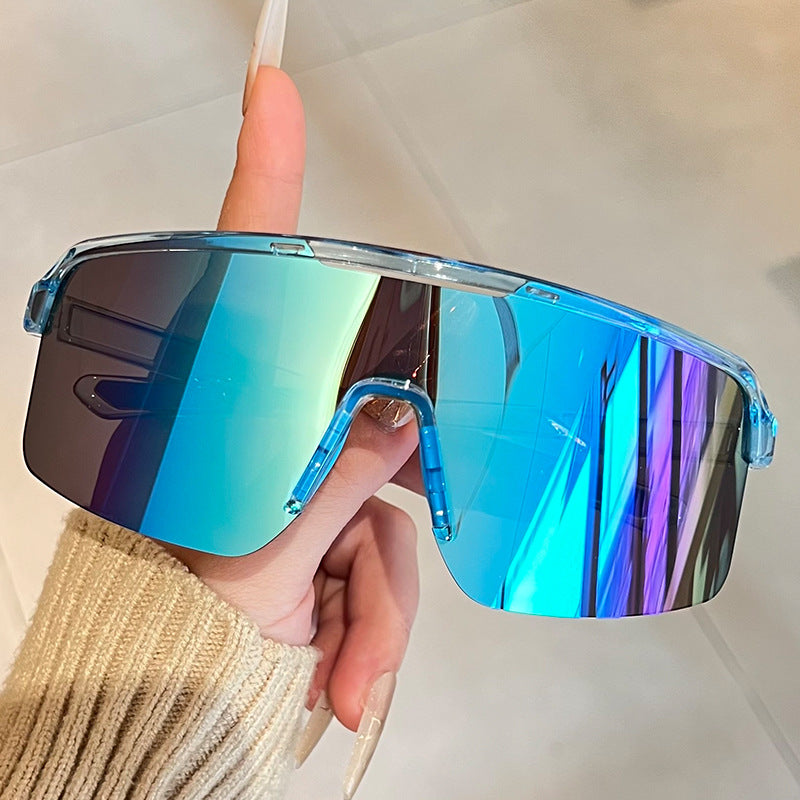 Unisex nan sporty Shield-solbriller med hel visirglass og sklisikre nesepader Skanto