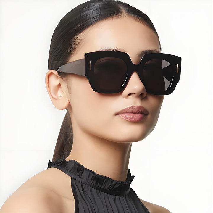 Dame Geometrisk Oversized Solbrille med luksuriøs aksent Skanto
