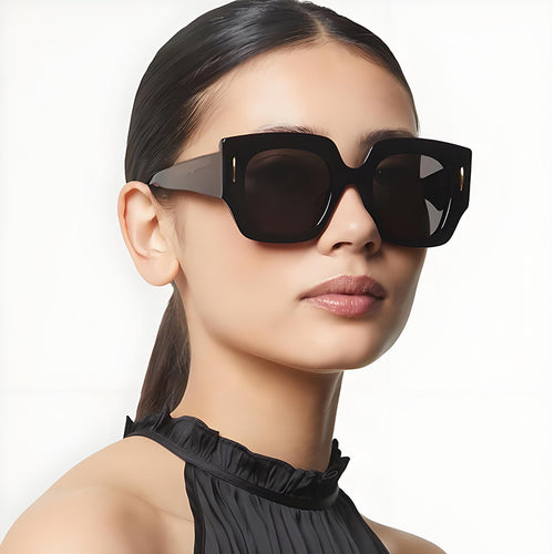 Dame Geometrisk Oversized Solbrille med luksuriøs aksent Skanto