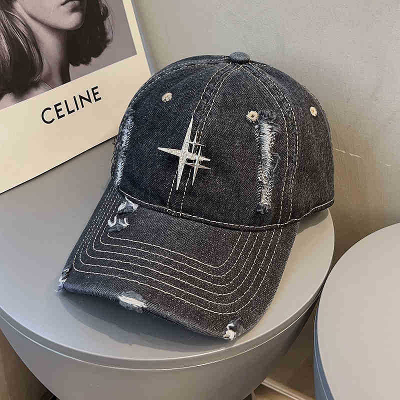 Unisex Distressed Denim Baseball Cap Skanto 1784188338