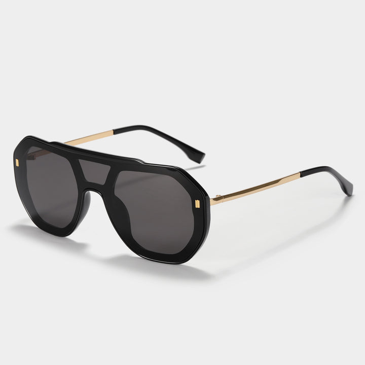 Dame oversized geometrisk solbrille med elegant ramme Skanto