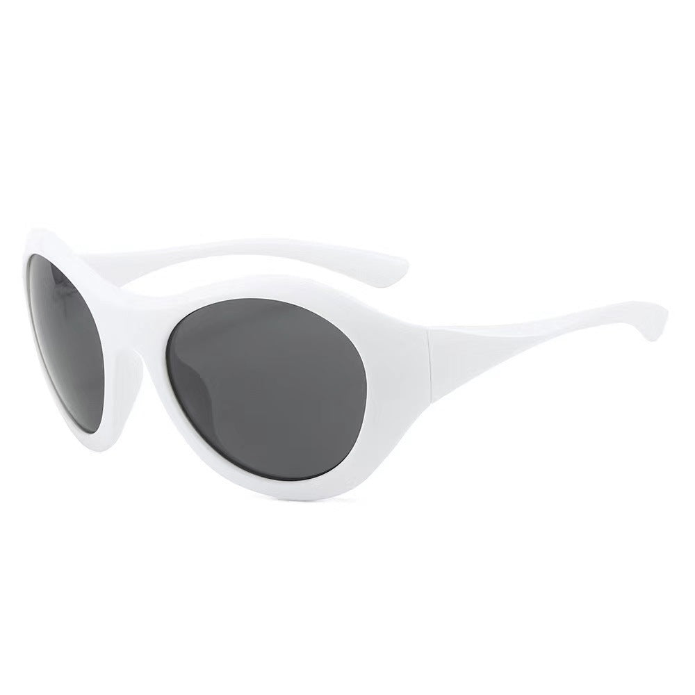 Dame Mote Oval Solbrille med gjennomsiktig ramme Skanto