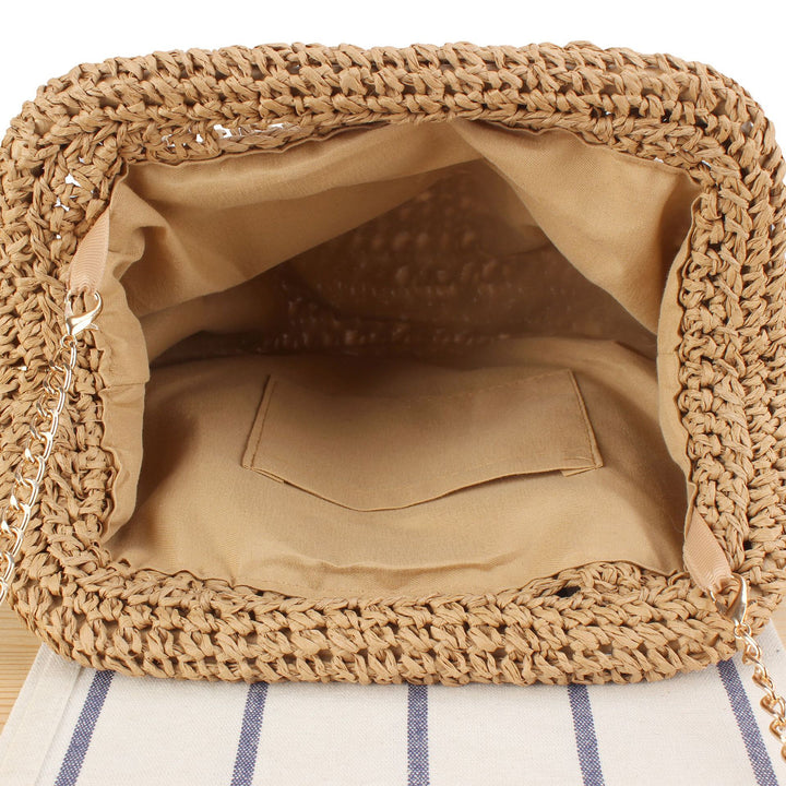 Designer handbag with interwoven macrame structure Skanto