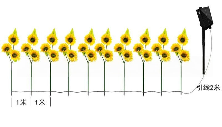 Solenergidrevne ute hage stake lys med realistiske solblomster og vanntett solkontroller Skanto