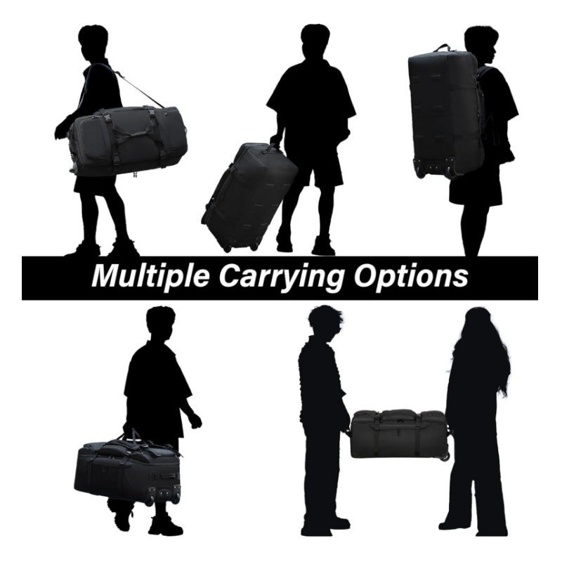 Multifunksjonell reiseveske med integrert trille-system Skanto