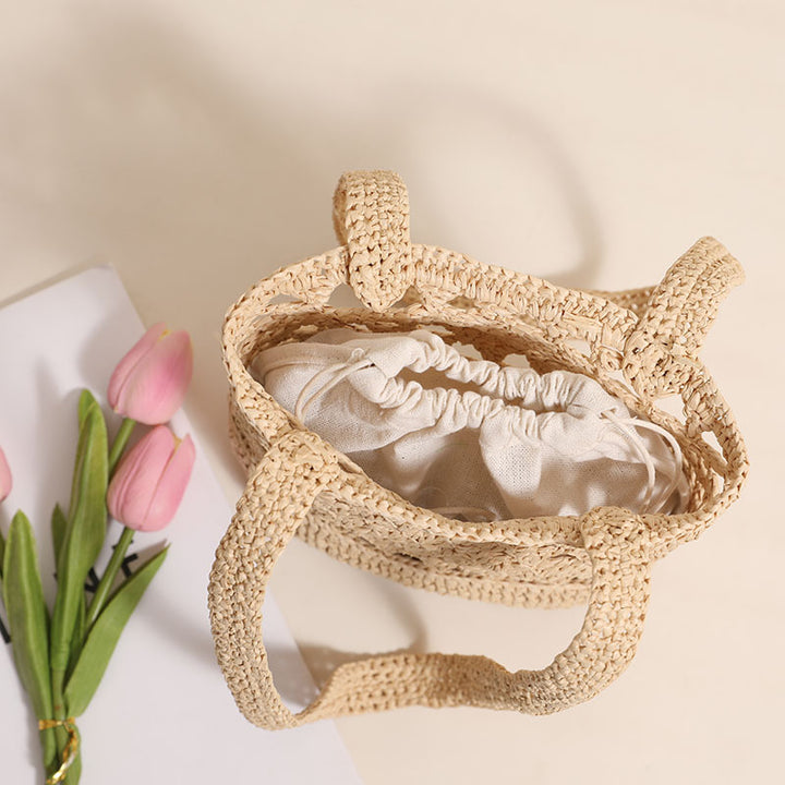 Håndlaget nett-basketveske med elegante stropper Skanto
