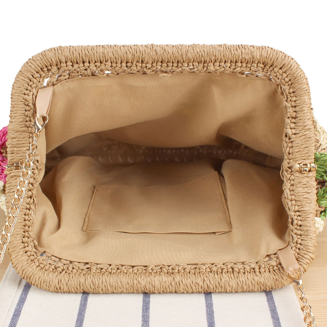 Shoulder Bag with Colorful Woven Pattern Skanto