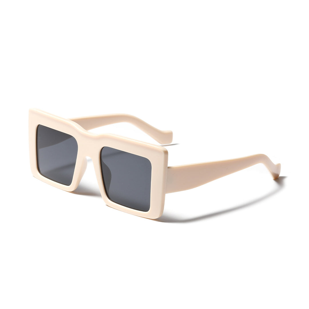 Dame firkantet solbrille med gjennomsiktig ramme og UV-beskyttelse Skanto