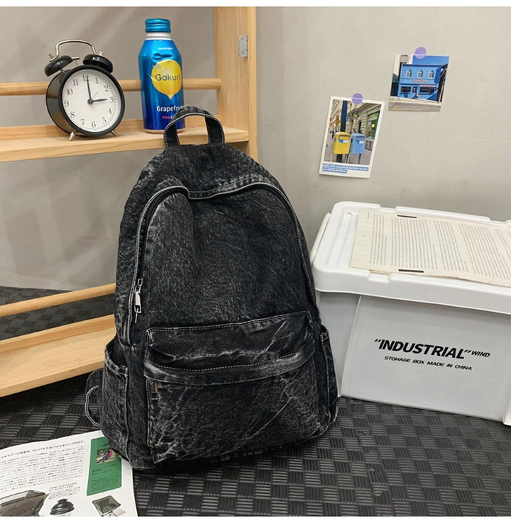 Casual Denim-Style Skole Rygsekk