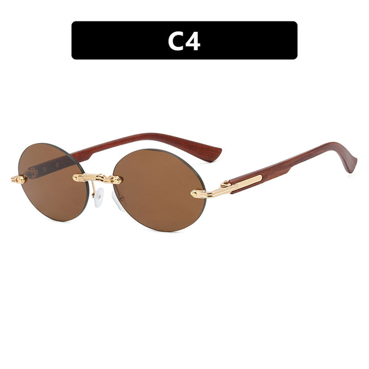 Dame rund solbrille med elegant treinnramme og UV-beskyttelse Skanto
