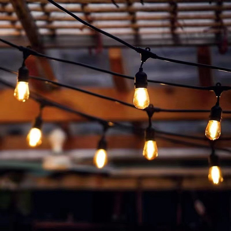 Vintage LED Filament Globe String Lights Utendørs Patio Lyspære Garland Skanto