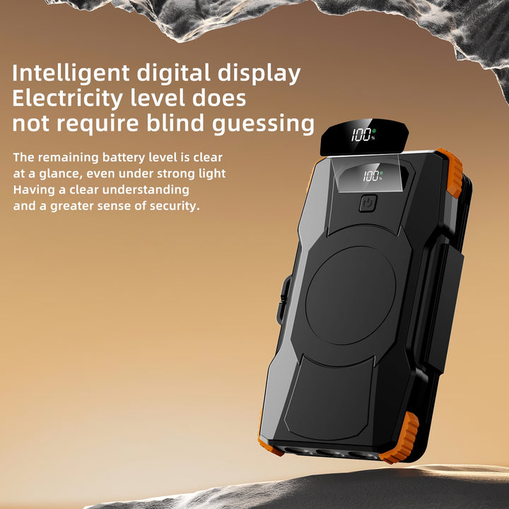 Powerbank med solopplading og LED-lamper Skanto