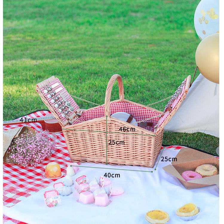 Dame Picnic Kurv med Komplett Bestikk Sett Skanto