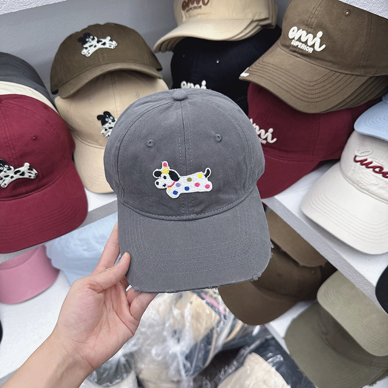 Kvinnenes Søte Broderte Hundetema Baseball Cap Skanto