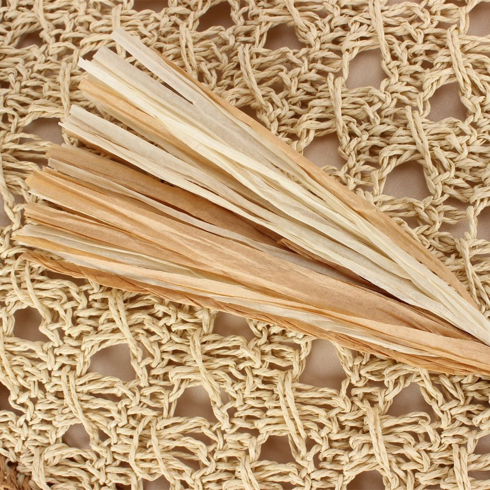 Trendete Flettede Strandveske med Frynser og Robust Design Skanto