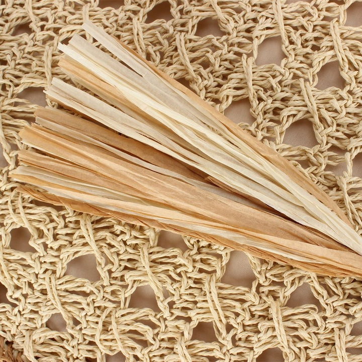 Trendete Flettede Strandveske med Frynser og Robust Design Skanto