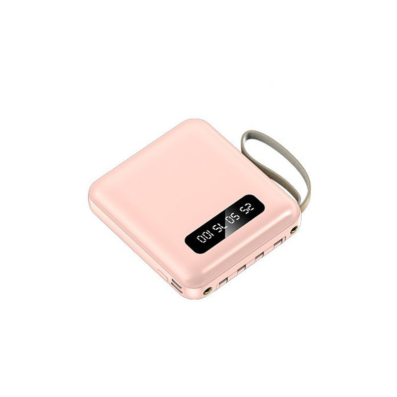 Kompakt powerbank med integrerte ladekabler Skanto