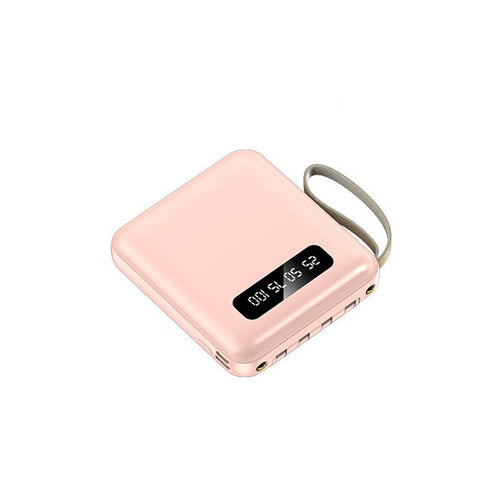 Kompakt powerbank med integrerte ladekabler Skanto