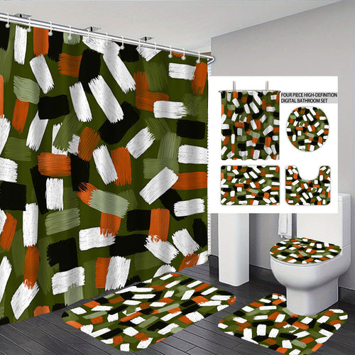 Bold Brushstroke Pattern Fire-delt Bad Sett Skanto
