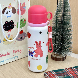 Damen Isolier-Trinkflasche mit sicherem Tragegriff und kreativem Tierdesign Skanto