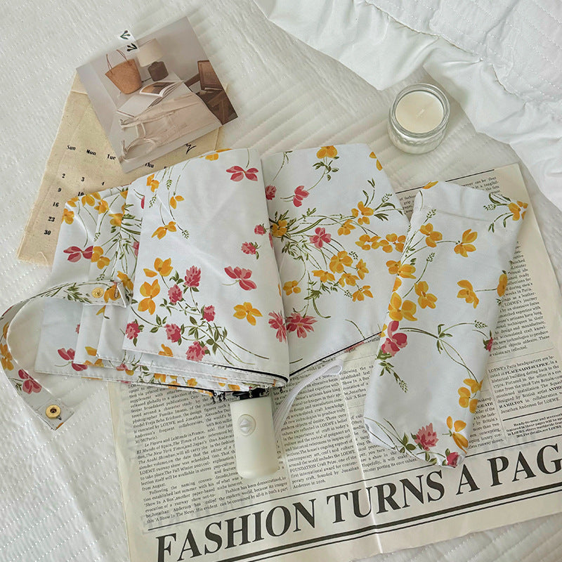 Dame Foldbar solskjerm med blomsterdesign Skanto