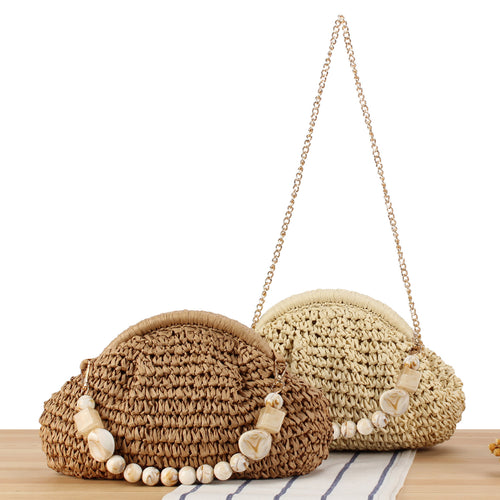 Shoulder Bag with Elegant Pearl Embellishment Skanto