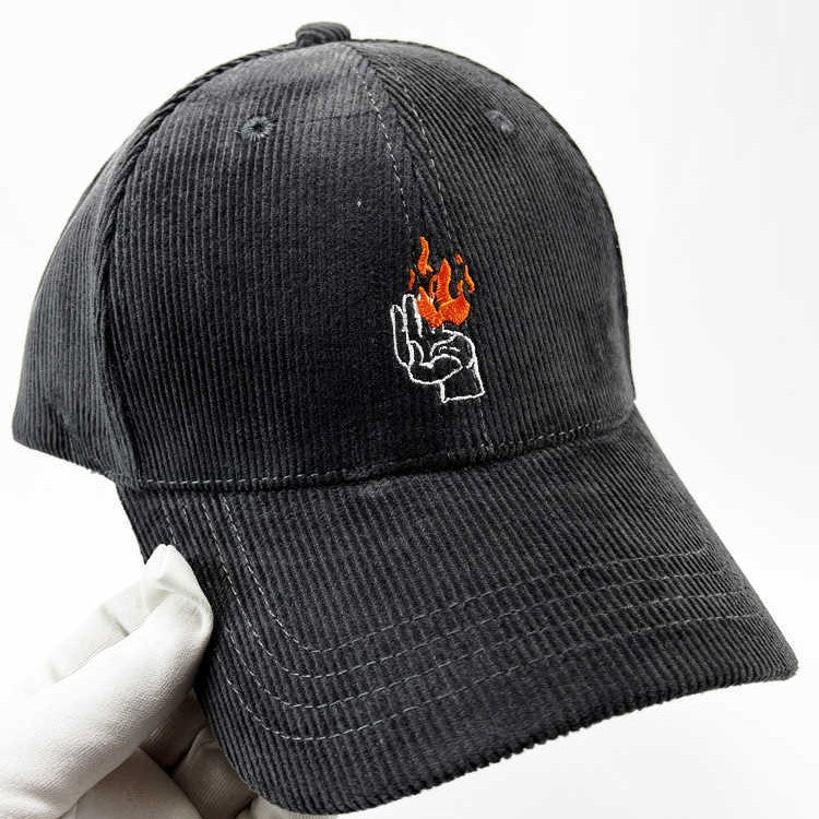 Herre kordfløyel grafisk baseball cap Skanto