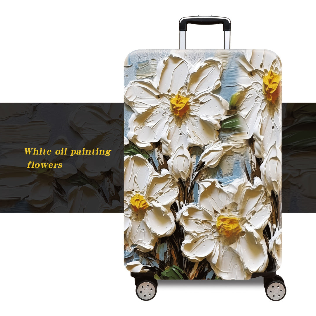 Dame hard skall koffert med blomsteroljemaleri-design Skanto