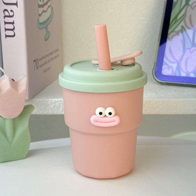 Damen Praktische Trinkbecher mit lustigem Gesicht Skanto