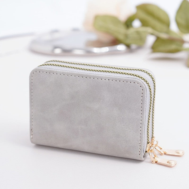 Dobbelt Faltet Lommebok Av Høykvalitets Ekte Lær Skanto