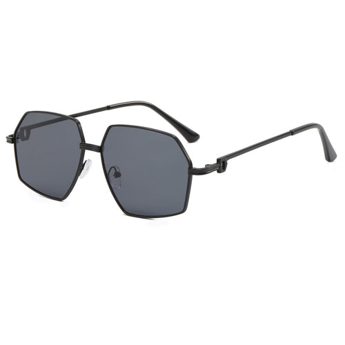 Dame Stilig geometrisk solbrille med edel metallramme Skanto