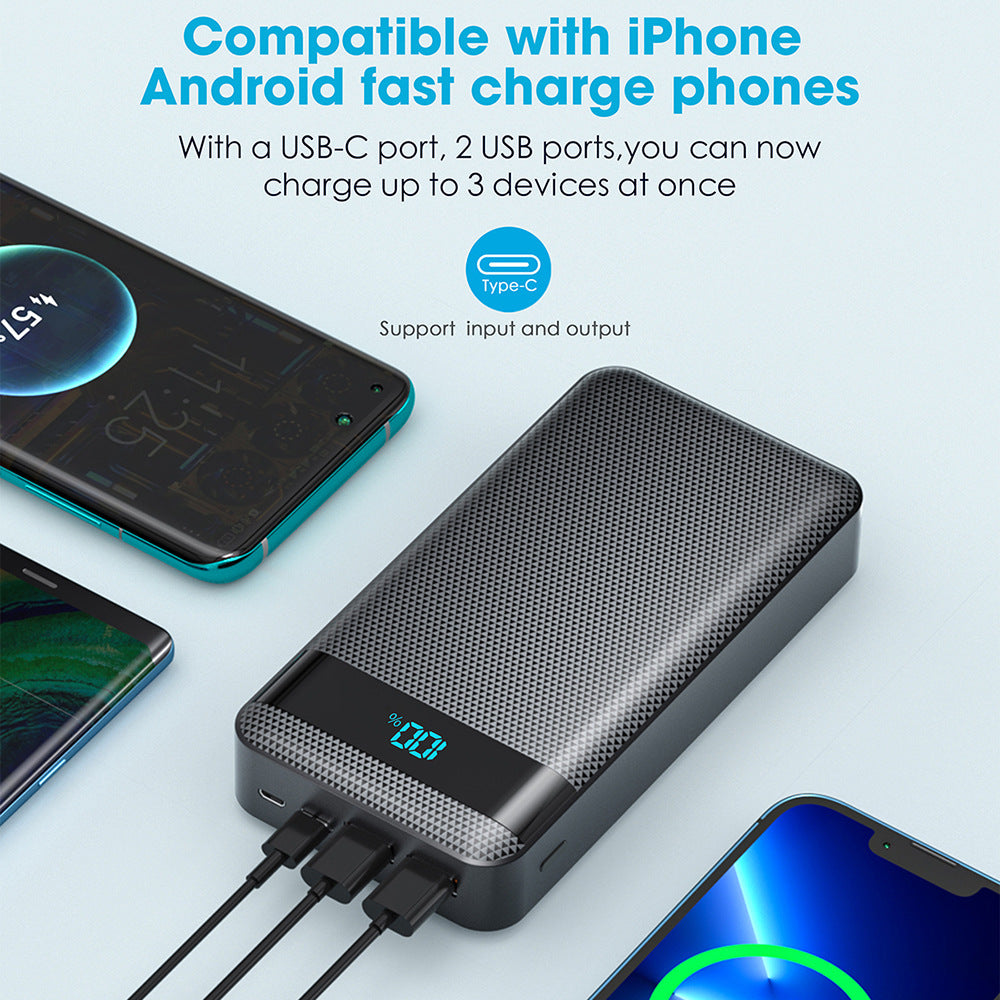 Høyytelses powerbank med digital skjerm og hurtiglading funksjon Skanto
