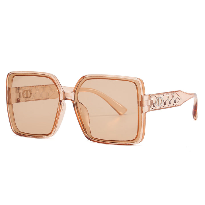 Damer moterik firkantet solbrille med gjennomsiktig design Skanto