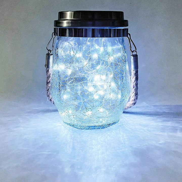 Samtidig KREATIV sprukket glassflaske stjerne dekor LED solcelle lyskjede for utendørs terrasse | Skanto