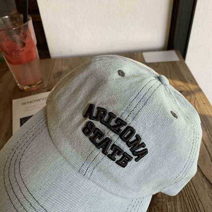 Unisex Vintage-Inspirert Brodert Denim Caps Skanto