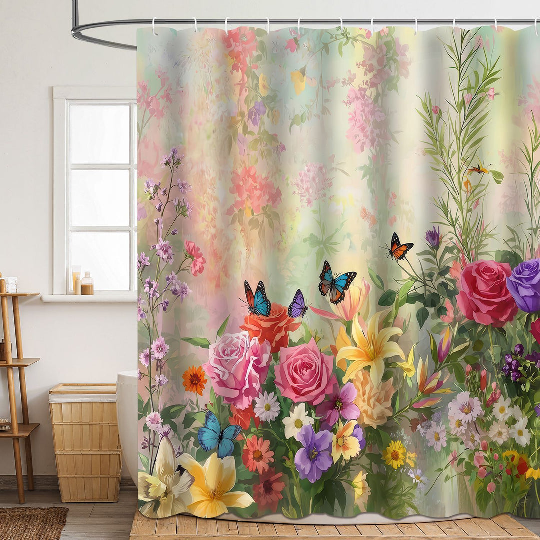 Blomster mønstrede badekar dusjforheng Skanto