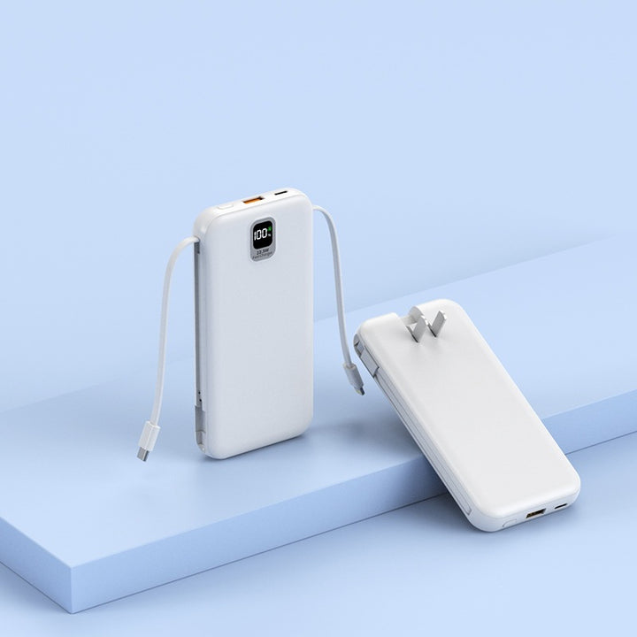 Bærbar Powerbank med integrert ladekabel og LED-display Skanto