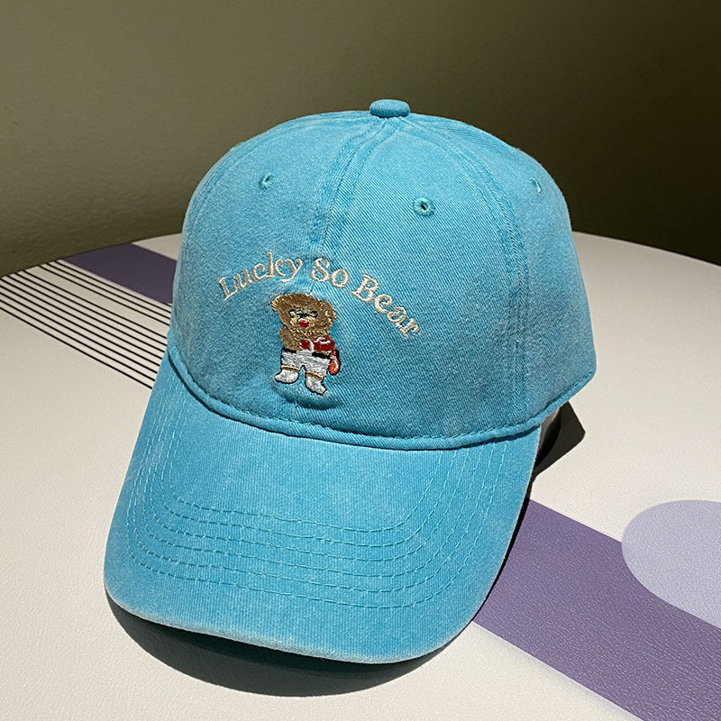 Unisex Avslappet Brodert Bjørn Caps Skanto