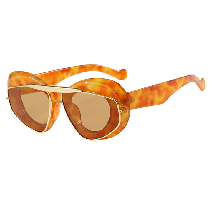 Dame futuristisk solbrille med elegant ramme Skanto