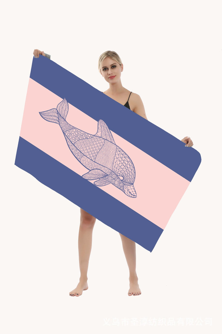 Strandhåndkle med kreativ delfin-design Skanto