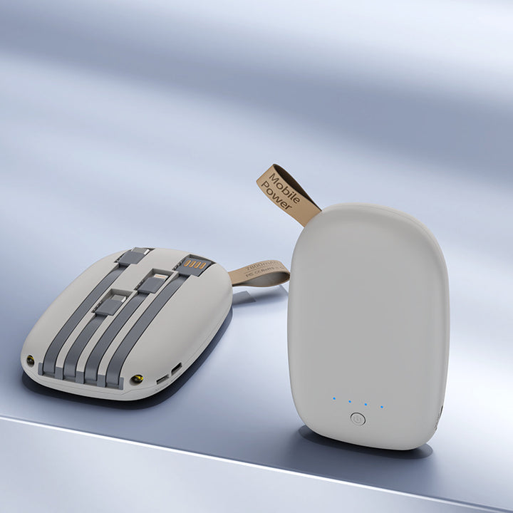 Bærbar powerbank med integrert multifunksjonsladekabel Skanto
